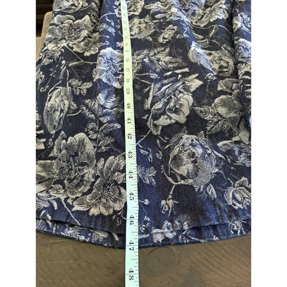 Baltic Born Women’s Jacquard Blue Denim Strapless Belted Printed Dress Size L - Picture 12 of 14
